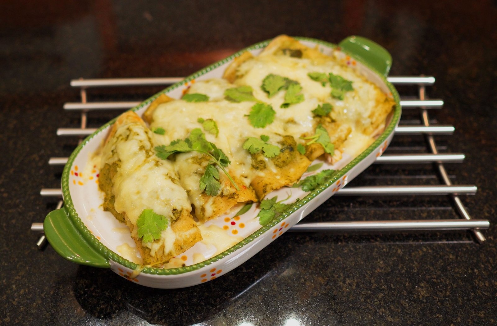 Chicken Enchiladas with Poblano Cream Sauce